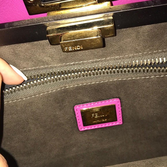 Magenta Fendi peekaboo leather satchel bag - Picture 3 of 8